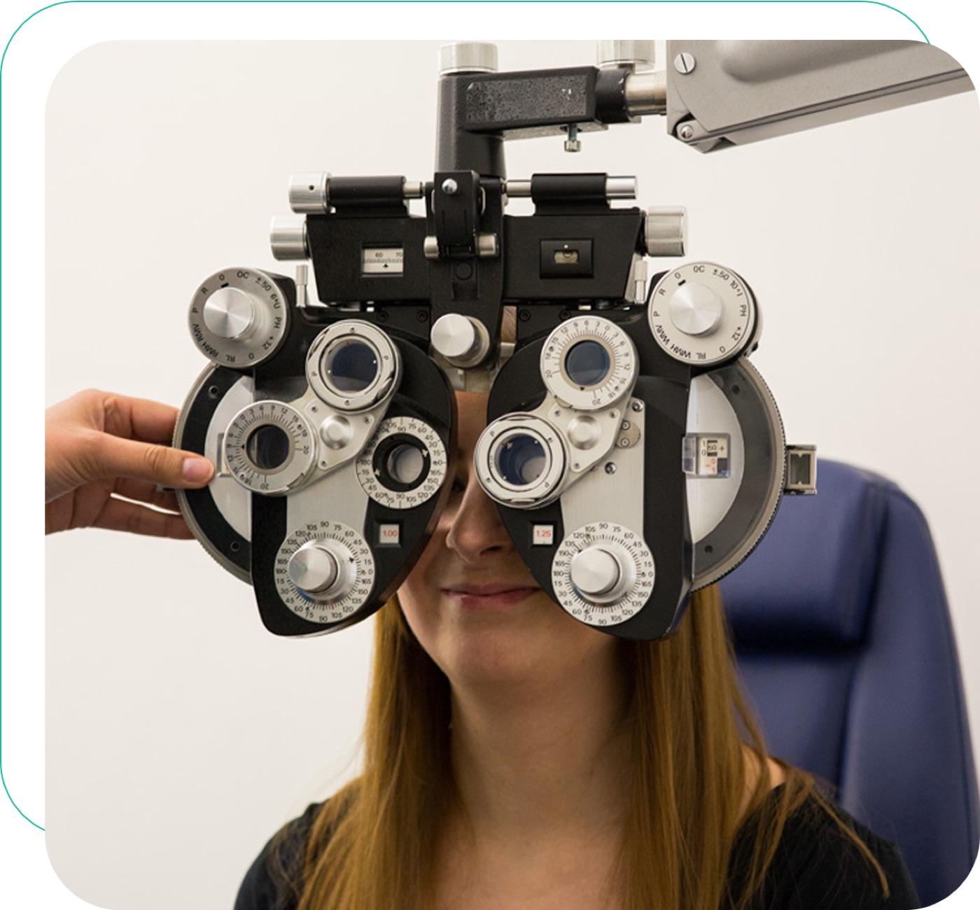 Patient having an eye examination at Focus Clinics